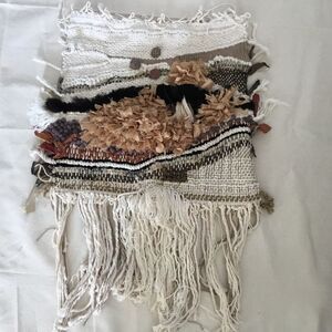 OOAK handmade woven wall hanging, earth tones. A0001